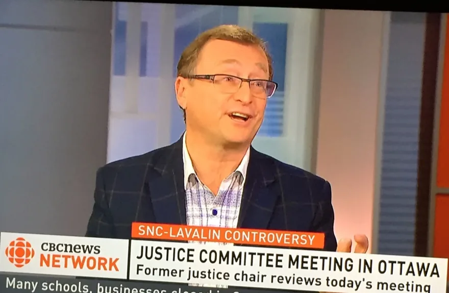 Mike Wallace interviewed on CBC News Network about a Justice Committee meeting in Ottawa
